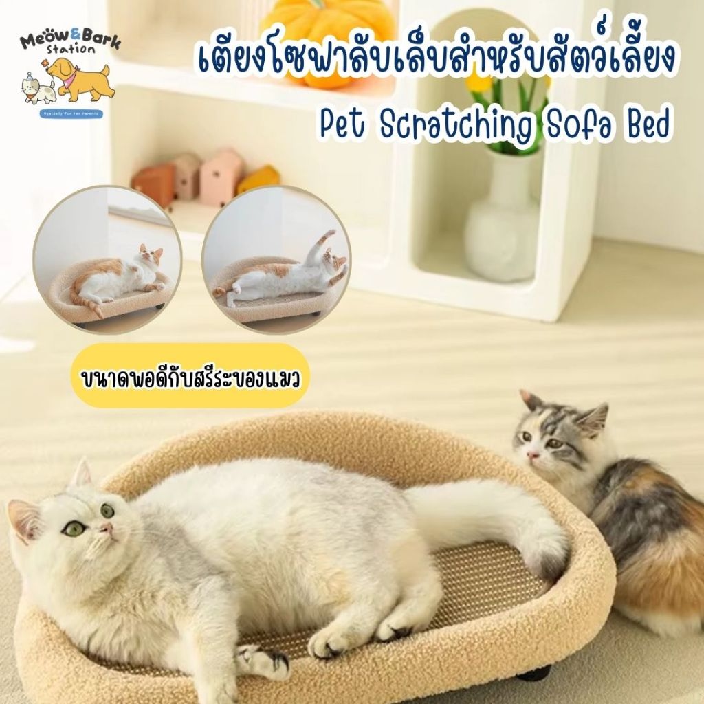 Meow&bark station เตียงโซฟาลับเล็บสำหรับสัตว์เลี้ยง และหลุมอวกาศ