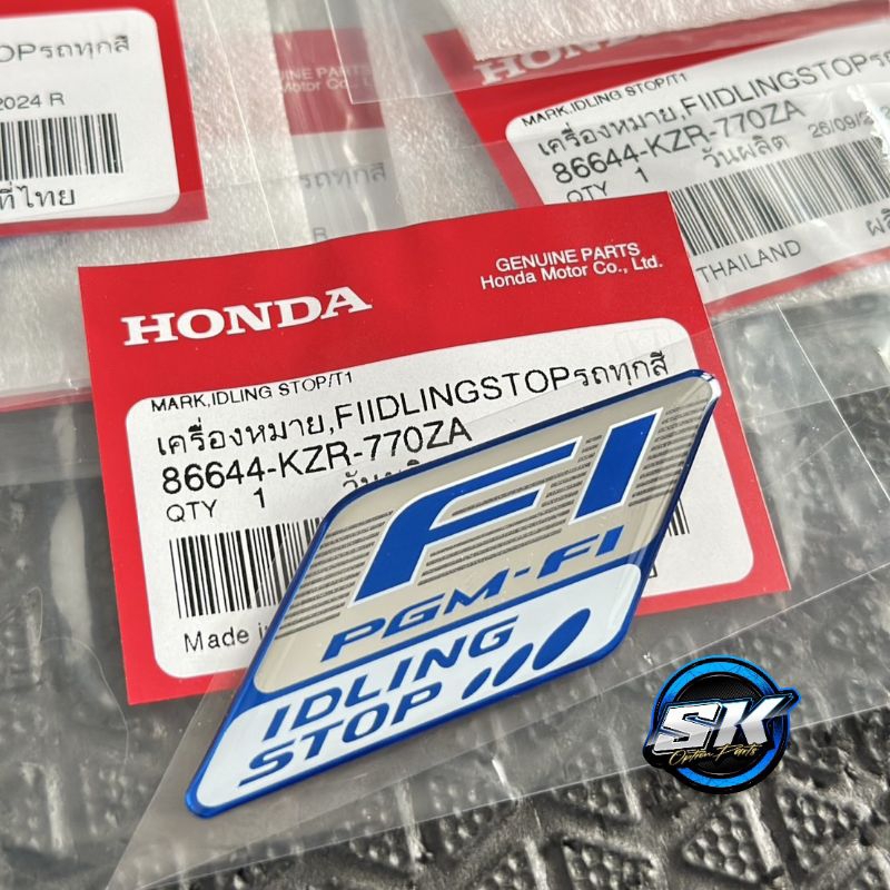 สติกเกอร์ เครื่องหมาย Fi IDLING Stop เรชิน3D สำหรับPCX,SCOOPY,CLICK,SUMER-X รับประกันสินค้า แท้เบิกศูนย์100% พร้อมส่ง
