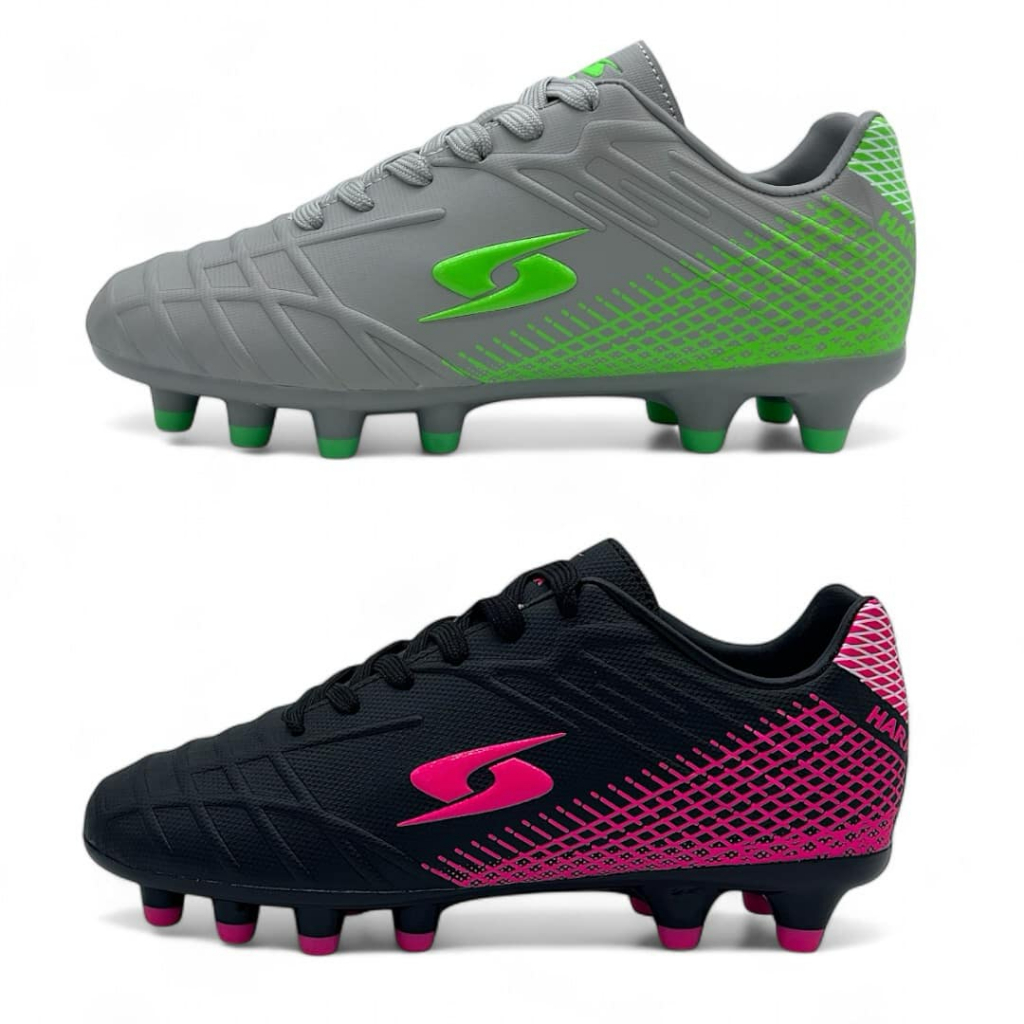 HARA Sports รองเท้าสตั๊ดเด็ก รองเท้าฟุตบอล สำหรับเด็ก รุ่น F27K สีดำ/เทา