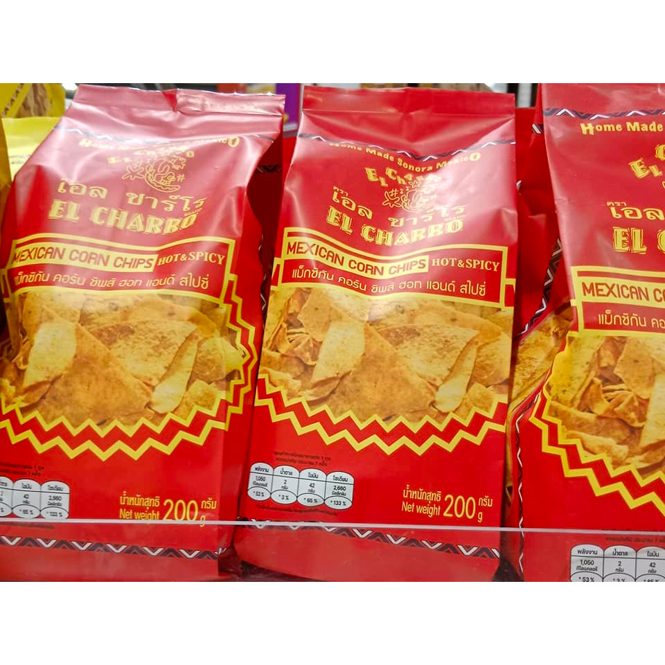 EL CHARRO Mexican Corn / Tortilla Chips HOT & SPICY * SHARE BAG * 200g