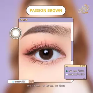 PASSION BROWN [Kitty Kawaii Lens Official] สีน้ำตาล - คอนแทคเลนส์สายมู MTK