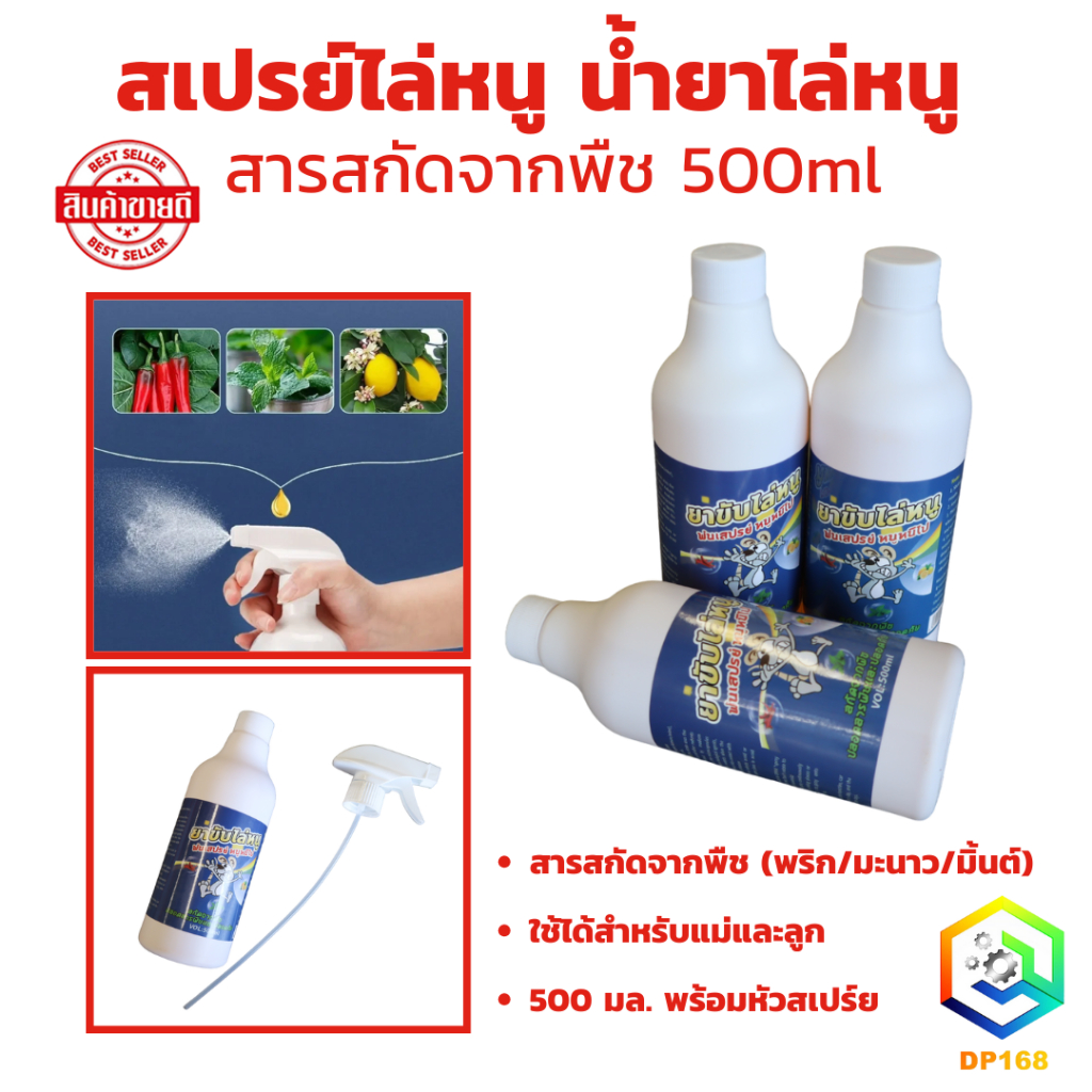 สเปรย์ไล่หนู น้ำยาไล่หนู 500mlสารสกัดจากพืช ใช้ได้สำหรับแม่และลูก ไล่หนูในบ้าน สเปรย์ไล่หนูในรถ หนูหายไปแล้ว