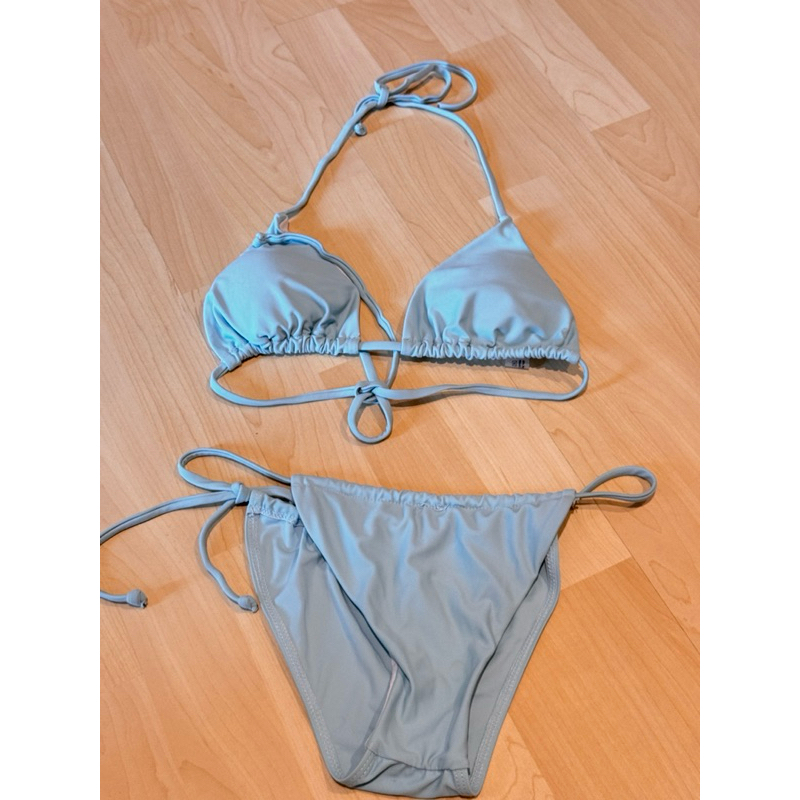 PHATCHARA ชุด begin นี่สีฟ้าพาสเทล เหมาะสำหรับใส่ไปทะเล สวย￼