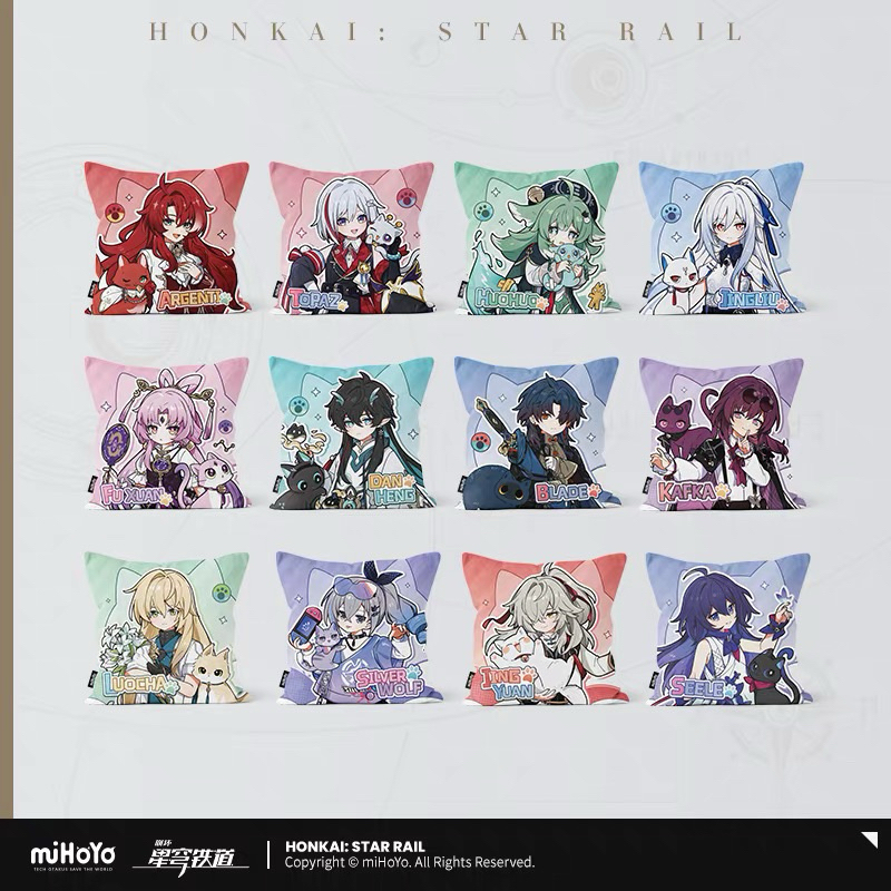 [Pre/อ่านรายละเอียดก่อนซื้อ][Honkai Star Rail] Tiny cat Series Square Pillow case ปลอกหมอนรางดาวแมวเวอร์ชั่น