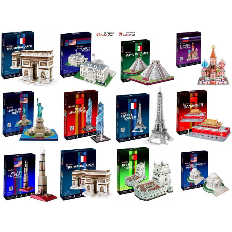 Preorder (109-. ถึง ธ.ค. นี้เท่านั้น) จิ๊กซอว์ 3 มิติ - CubicFun set C series - สถานที่สำคัญของเมืองต่างๆ