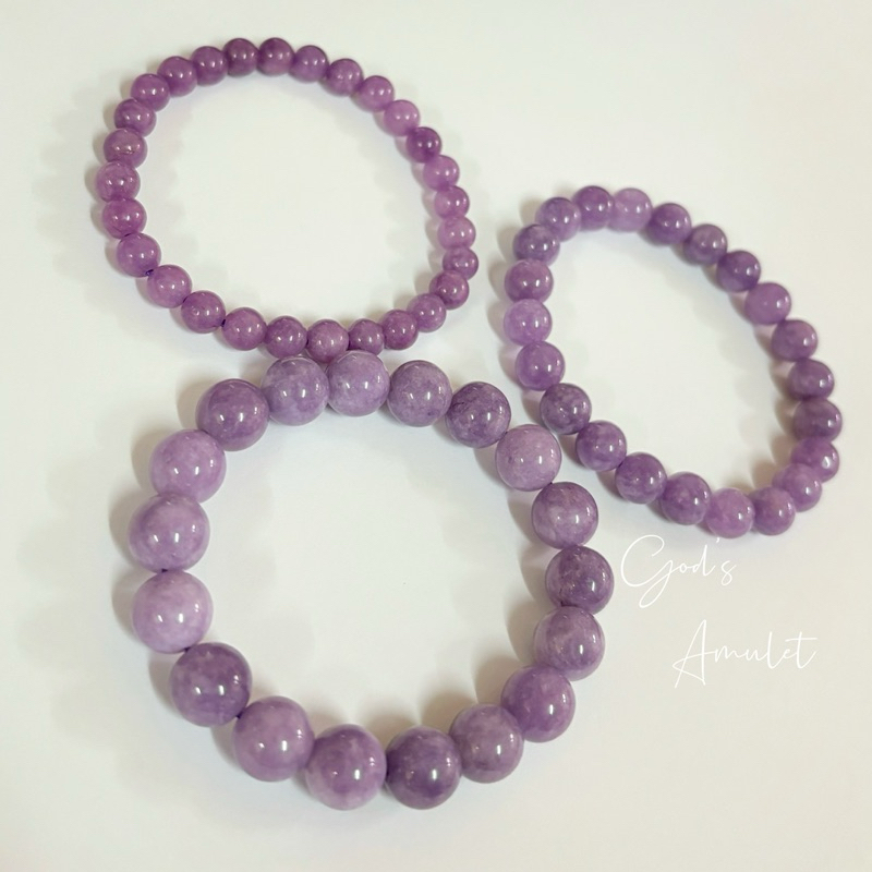 กำไลหินลาเวนเดอร์ สีม่วงอ่อน พรีเมี่ยม คัดสวยทุกเม็ด 6มิล 8มิล 10มิล