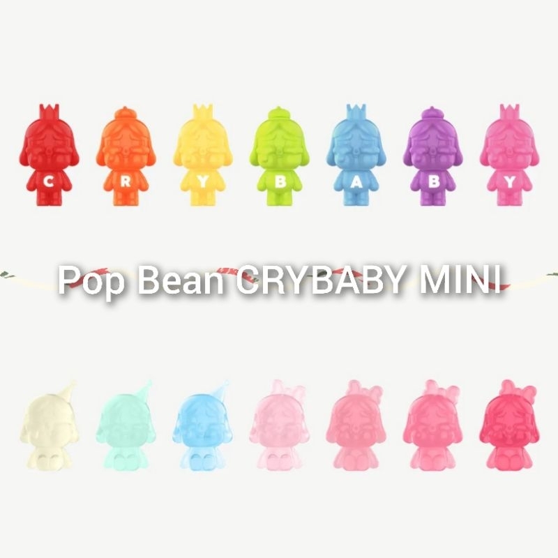 โค้ดลด 30% เหลือ 266 บาท POP BEAN CRYBABY Mini แบบไล่ระดับสี เรืองแสงได้ และ แบบสีรุ้ง Popmart แท้ % พร้อมส่ง