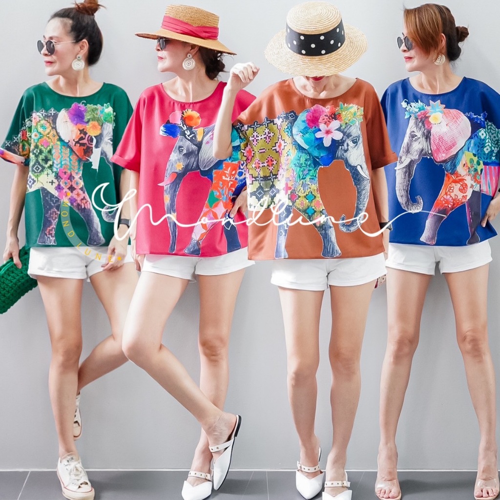 อย่าลืมแวะเข้ามาเก็บโค้ดส่วนลดกันนะคะ NADA112 Mondlunecloth New arrivals เสื้อเบลาส์คอกลม แขนสั้น แบบใหม่