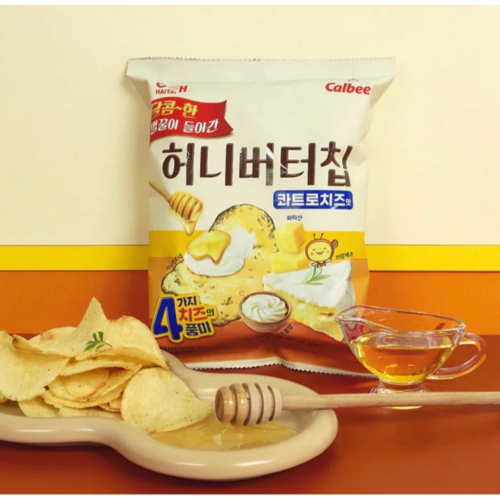 Haitai honey butter chips 55g. มันฝรั่งแผ่นทอดกรอบรสฮันนี่บัตเตอร์