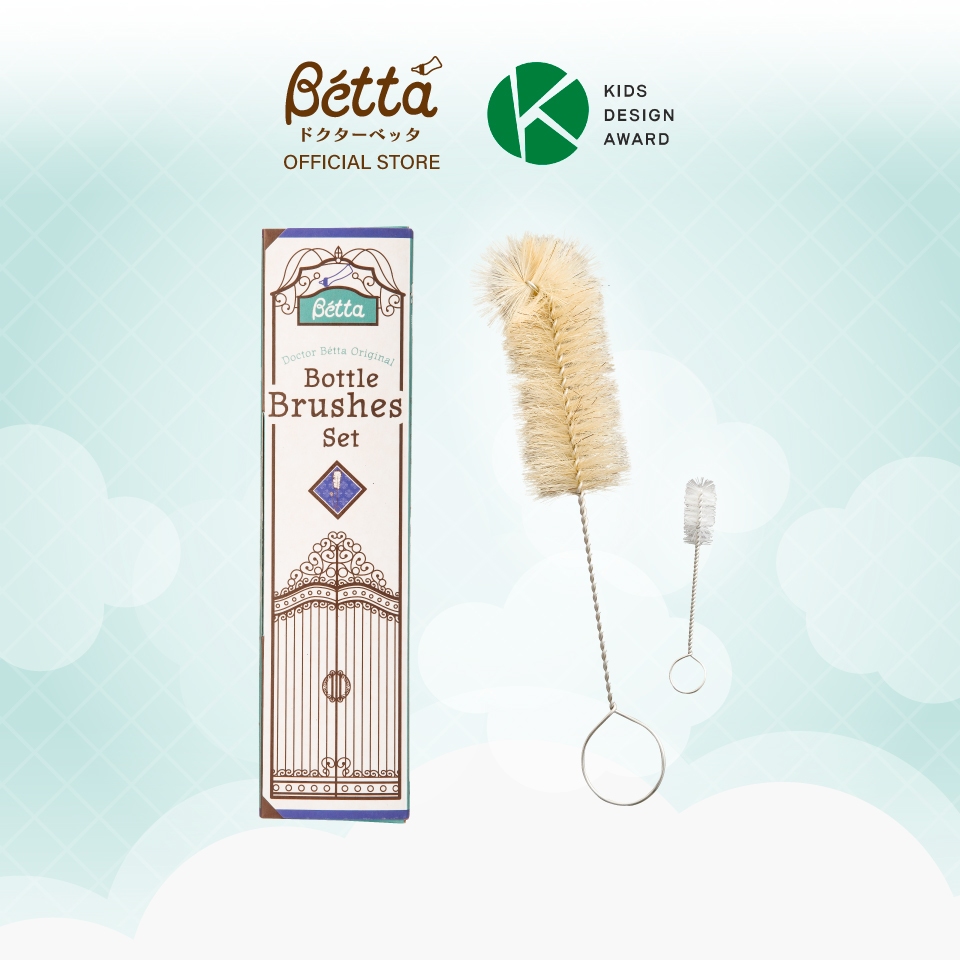 Dr.Betta Bottle Brushes set แปรงล้างขวดนม ขนม้า ออร์แกนิค