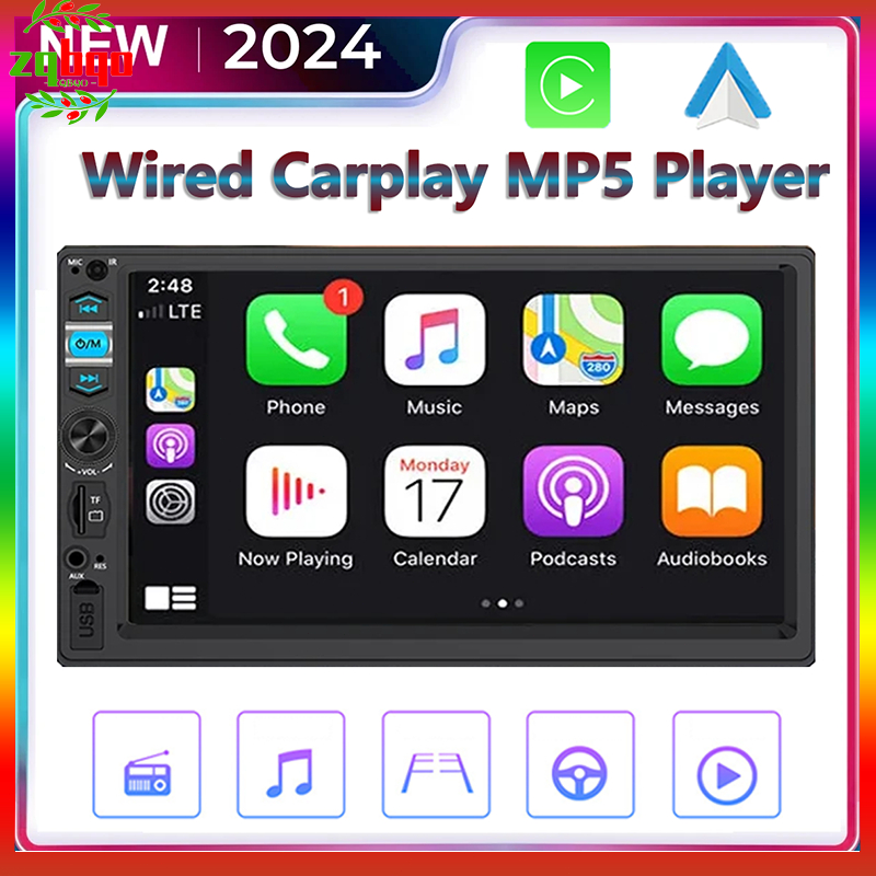 【กล้องฟรี】จอติดรถยนต์ 7 นิ้ว 2DIN MP-7039B จอ2DINมิลเลอร์ลิ้งค์ ขนาด7นิ้ว บลูทูธในตัว วิทยุติดรถยนต์