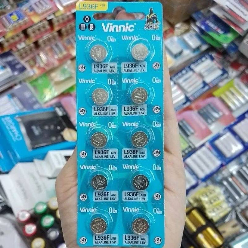 ถ่านกระดุม Vinnic L936F, LR936 1.5V แพค10ก้อน ของใหม่ ของแท้