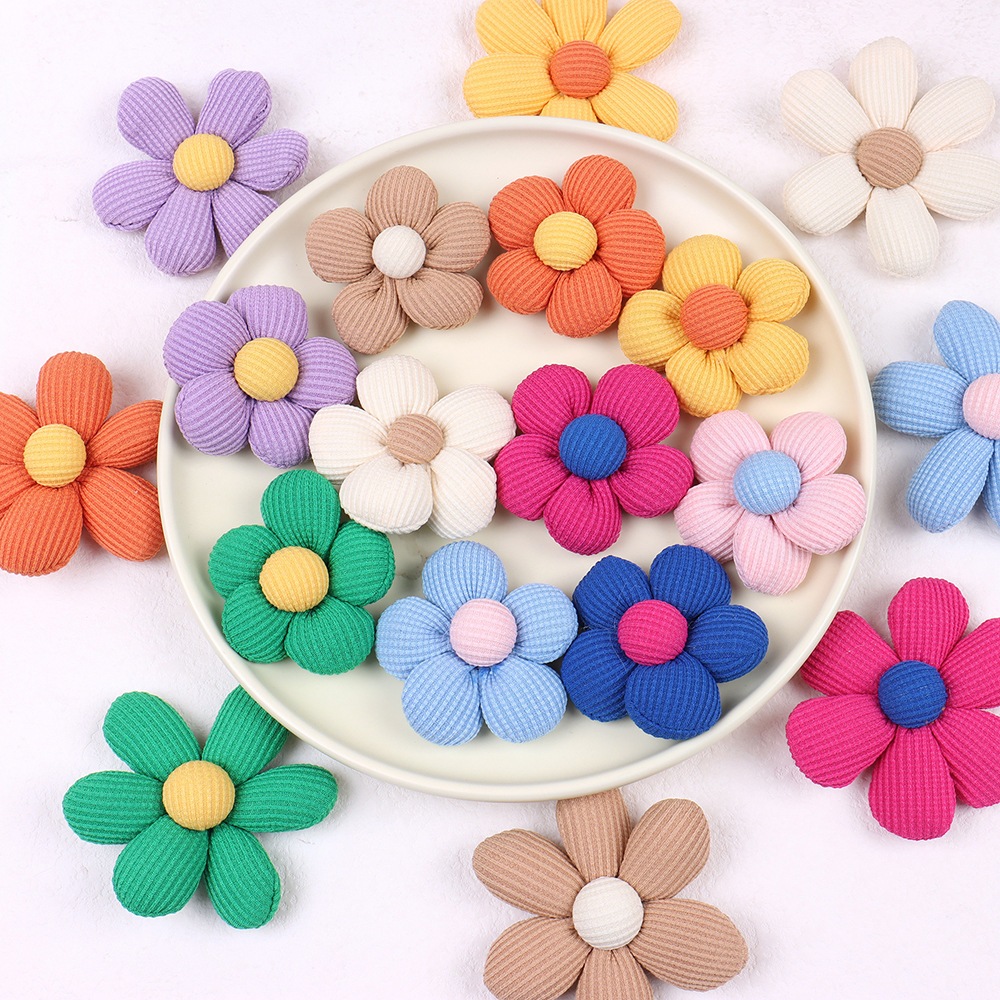 แผ่นผ้า ลายดอกไม้น่ารัก แฮนด์เมด DIY สําหรับตกแต่งเสื้อผ้า กิ๊บติดผม