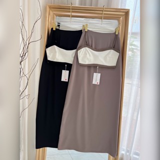 ชุดเซ็ท 2 ชิ้นกระโปรงยาว ชุดเซ็ทกระโปรงยาว เสื้อกล้าม งานแพง…