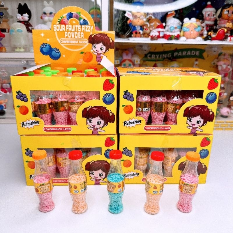 ฟรุ๊ตฟิซซี่ เกล็ดน้ำตาลขวดอัดลม รสผลไม้ 1 กล่อง 30 ชิ้น