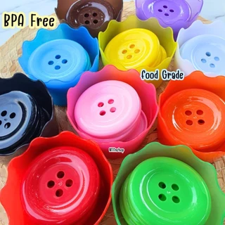 Rainbow Cup Set แก้วแยกสี เล่นได้หลายแบบ กระดุมยักษ์ ปอมปอม 10 ใบ 10 สี BPA Free (11024)