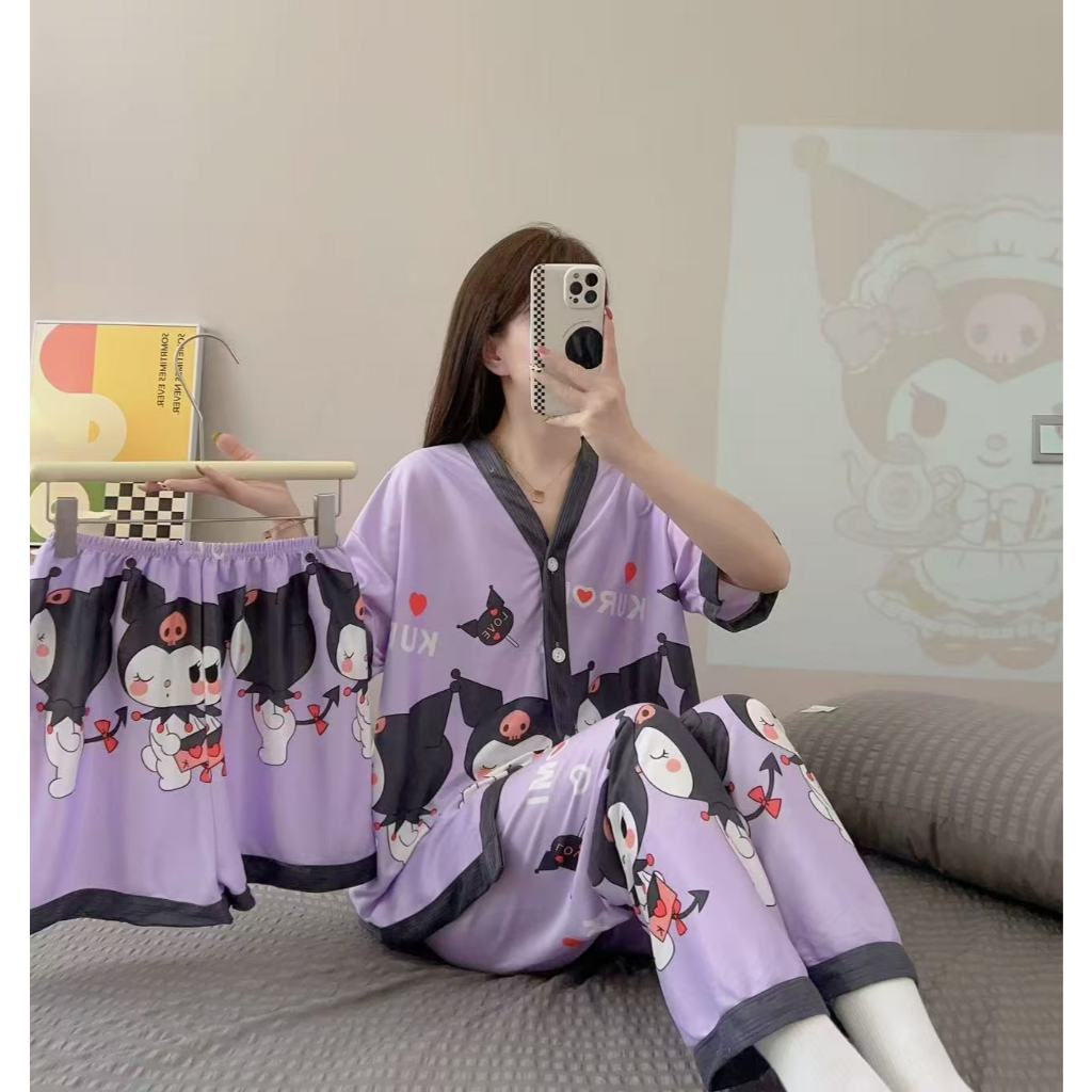 ชุดนอน ชุดนอนผู้หญิง ได้ทั้งขาสั้นขายาว ผ้านุ่มใส่สบาย พร้อมส่งจากไทย HL