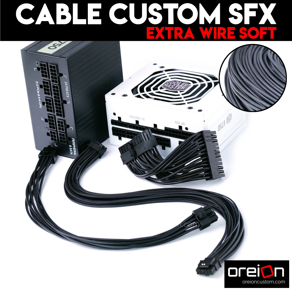 สายไฟ PSU SFX สายนิ่ม Extra Soft Wire สำหรับเคสเล็ก ITX สั่งทำตามรุ่น ตามเคส มีหลายสี Corsair | ASUS