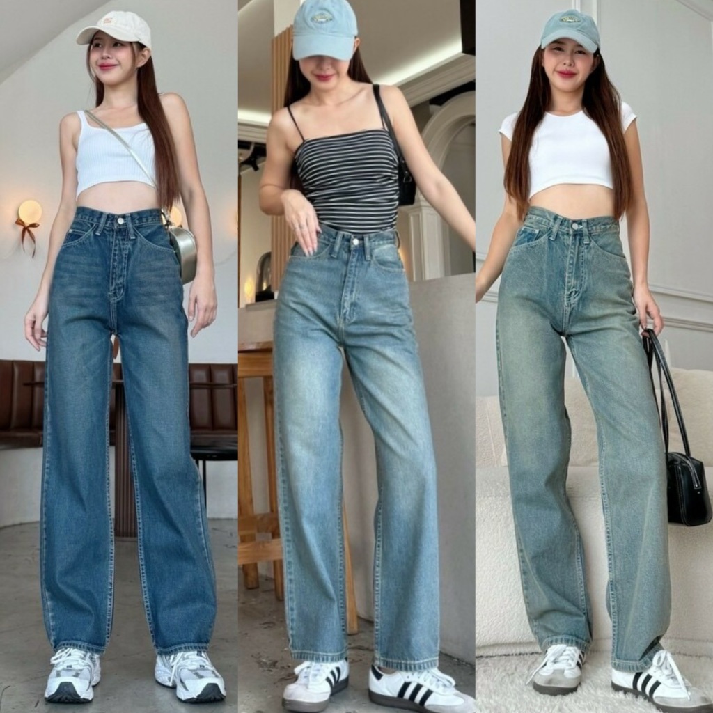 YAM Jeans (S-3XL) ยีนส์ทรงวินเทจขากระบอกกลาง รุ่นนี้เป็นผ้าไม่ยืด คลาสสิค รุ่นนี้ ต้องมีติดตู้