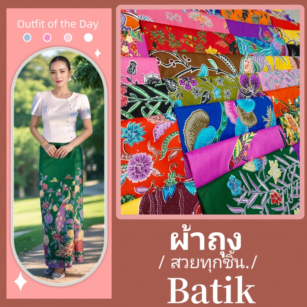 ผ้าถุงเย็บแล้ว ผ้านุ่มและระบายอากาศได้ดี สีสดใส ราคาถูก