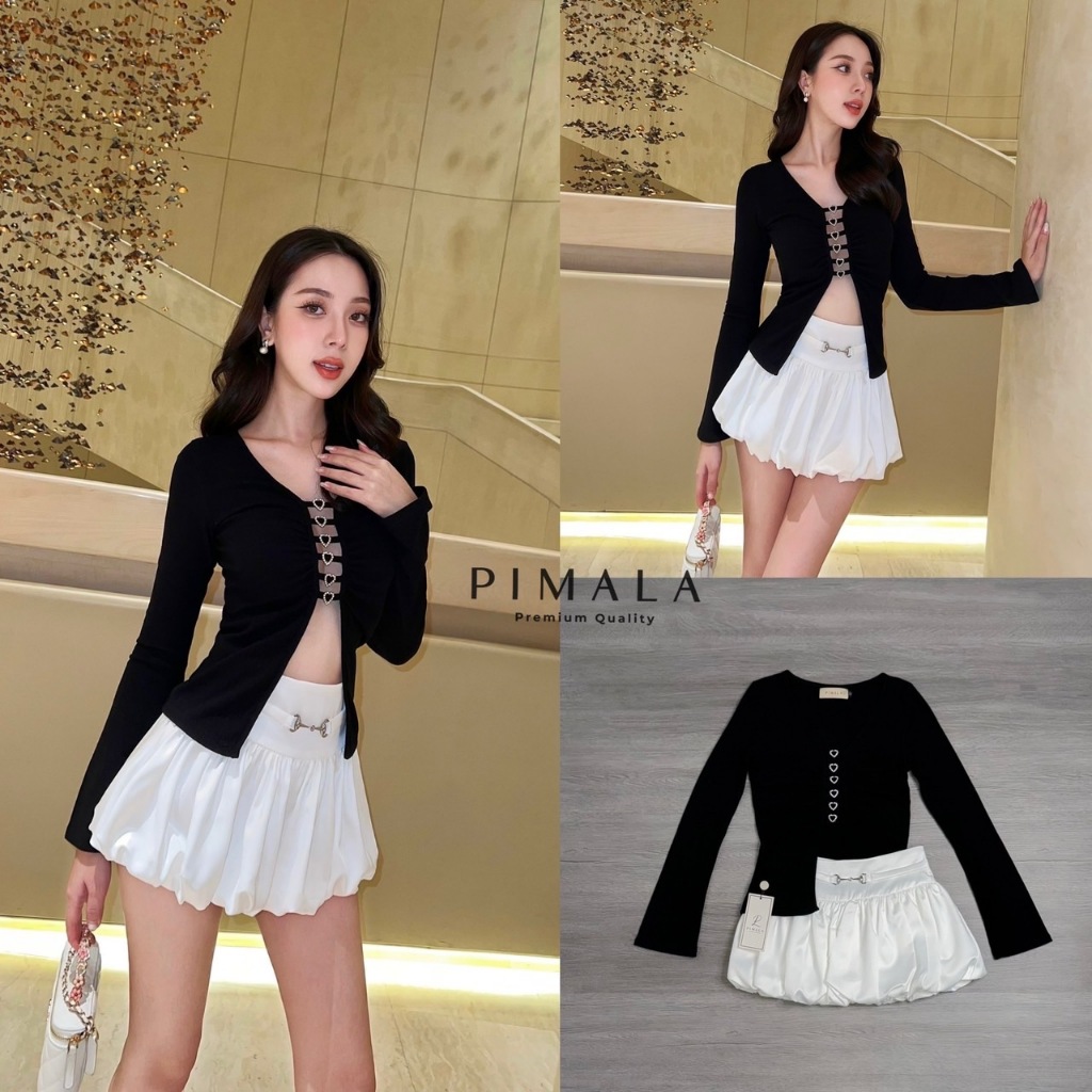 Pimala SETนี้สวยฉ่ำมาในลุคเสื้อแขนยาวเปิดหน้าดูแพง