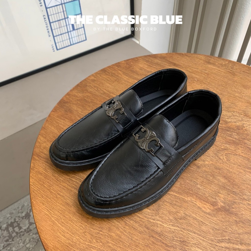 (สั่งผ่าน shopee video ลด30%) Classic blue - Cairo Loafer shoes รองเท้าหนังโลฟเฟอร์