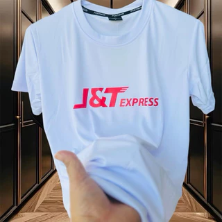 เสื้อคอกลมสีล้วน J&T Express สกรีนหน้า ราคาถูก