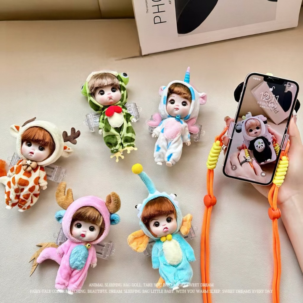 ตุ๊กตาเกาะโทรศัพท์ อุปกรณ์เสริมสำหรับโทรศัพท์ ที่สะพายโทรศัพท์ น่ารัก มี 12 แบบ