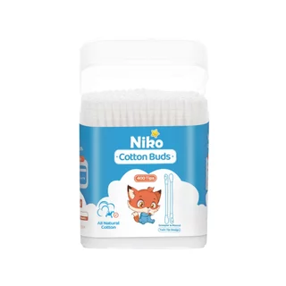 Niko สำลีก้านกระดาษ สำหรับแคะหู หัวเล็ก 200 ก้าน คอตตอนบัตแคะหู