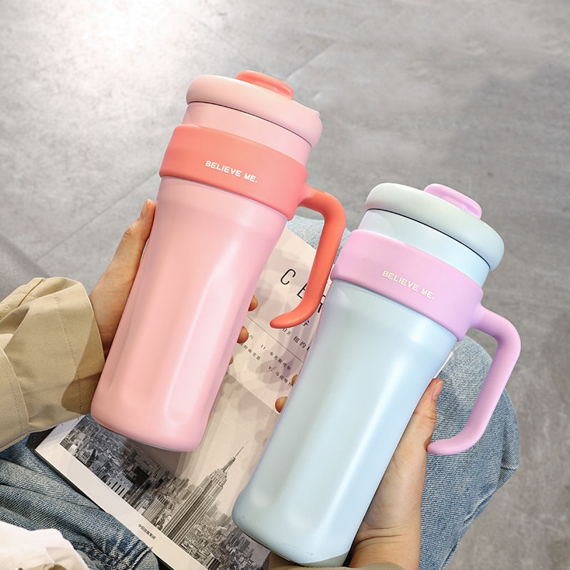 1250ML แก้วเก็บความเย็น กระติกน้ำน่ารัก กระติกน้ำรักษาความเย็น