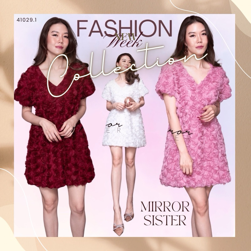 miror ชุดเดรสดอกกุหลาบจัดเต็ม