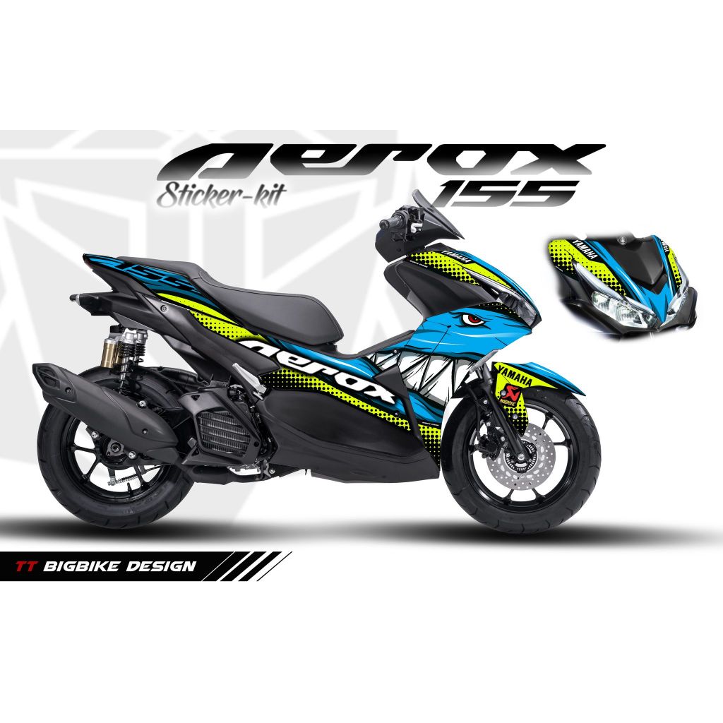 TT Bigbike Design สติ๊กเกอร์แต่งลาย Aerox155 Gen2 TT Shark Racing