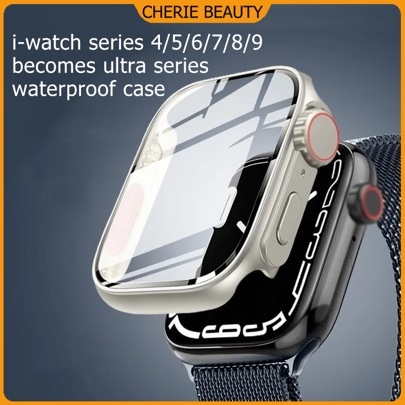 (Fast Shipping)เคสป้องกันนาฬิกา PC กันน้ำสำหรับ i-watch 9 8 7 6 5 4.เคสป้องกันรูปลักษณ์นาฬิกา Ultra series 45/44/40/41mm