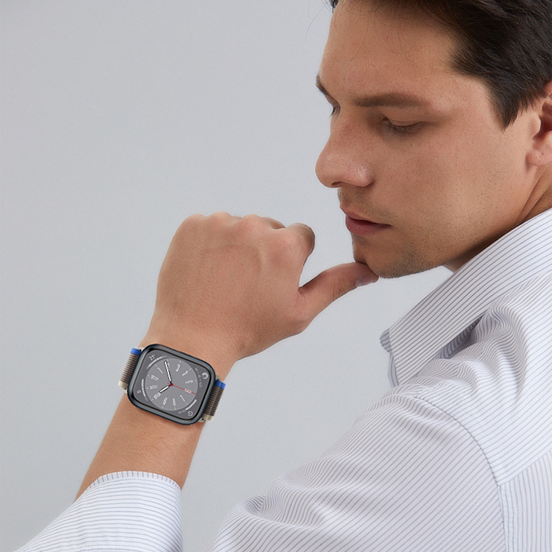 สายห่วงไนลอนป่าเหมาะสำหรับ i-Watch Series 10 42/46mm 9 8 7 6 5 SE Ultra กีฬาสายรัดระบายอากาศ 38mm.40.41.42m44.45mm