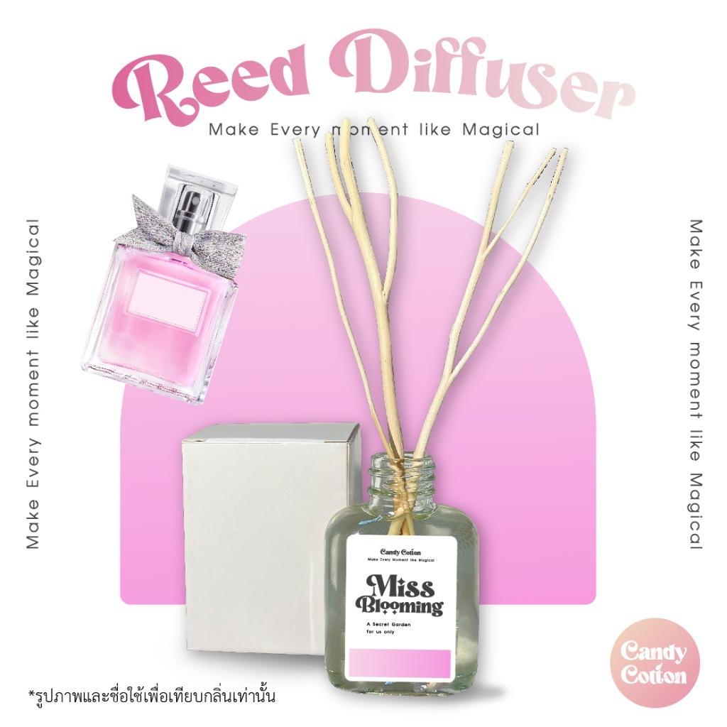 💐New!!! ก้านไม้หอม (30 ml.) กลิ่น Miss Blooming น้ำหอมปรับอากาศ กลิ่นเคาน์เตอร์แบรนด์ ฟรี! ก้านไม้งาสำหรับกระจายกลิ่น