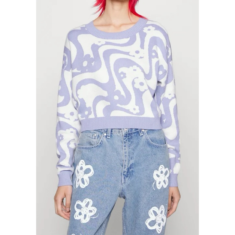 (ของแท้💯) HOLLISTER sweater สเวตเตอร์ สีม่วง