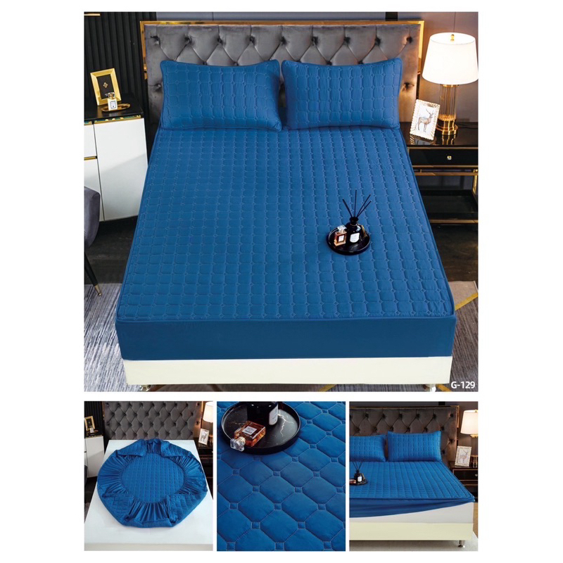 ผ้าปูที่นอนเสริมใยนุ่ม(เนื้อผ้า3ชั้น) 3ขนาดให้เลือก3.5ฟุต5ฟุต6ฟุต - รูปที่ 6