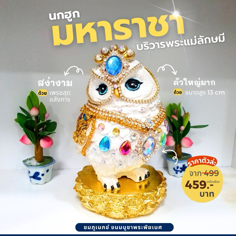 [🔔ส่งภายใน 1-2 วัน ] นกฮูกมหาอำนาจ สำหรับผู้มั่งคั่ง มั่งมี สมบูรณ์พูนผล ขนาดสูง 13 cm 1 ตัว