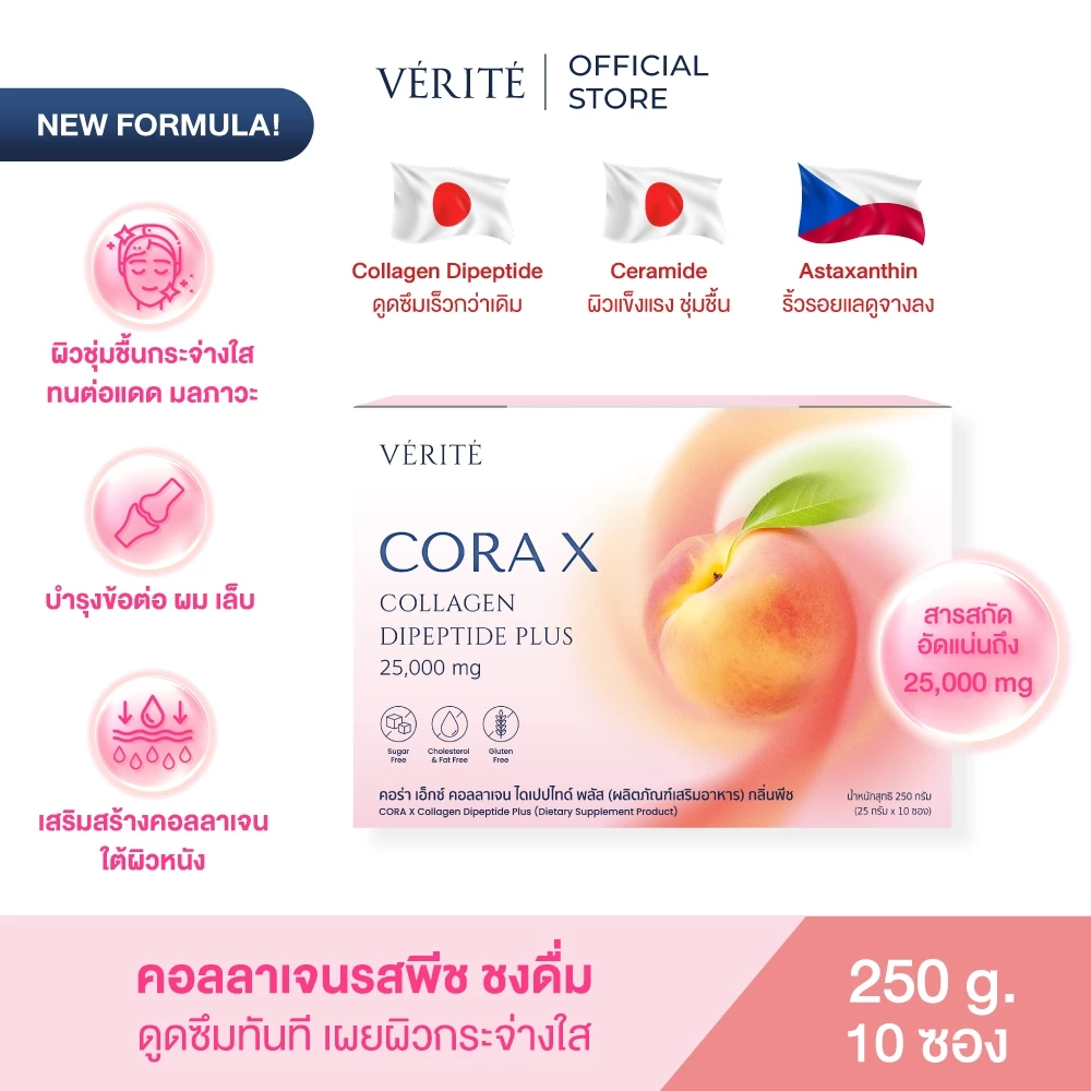 Verite Cora X Collagen Dipeptide Plus อาหารเสริม ดูแลผิว thumbnail 3