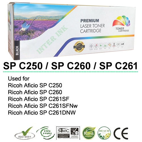 หมึกเลเซอร์ Ricoh SP C250/ SP C260/ SP C261 (สีดำ) Full Color