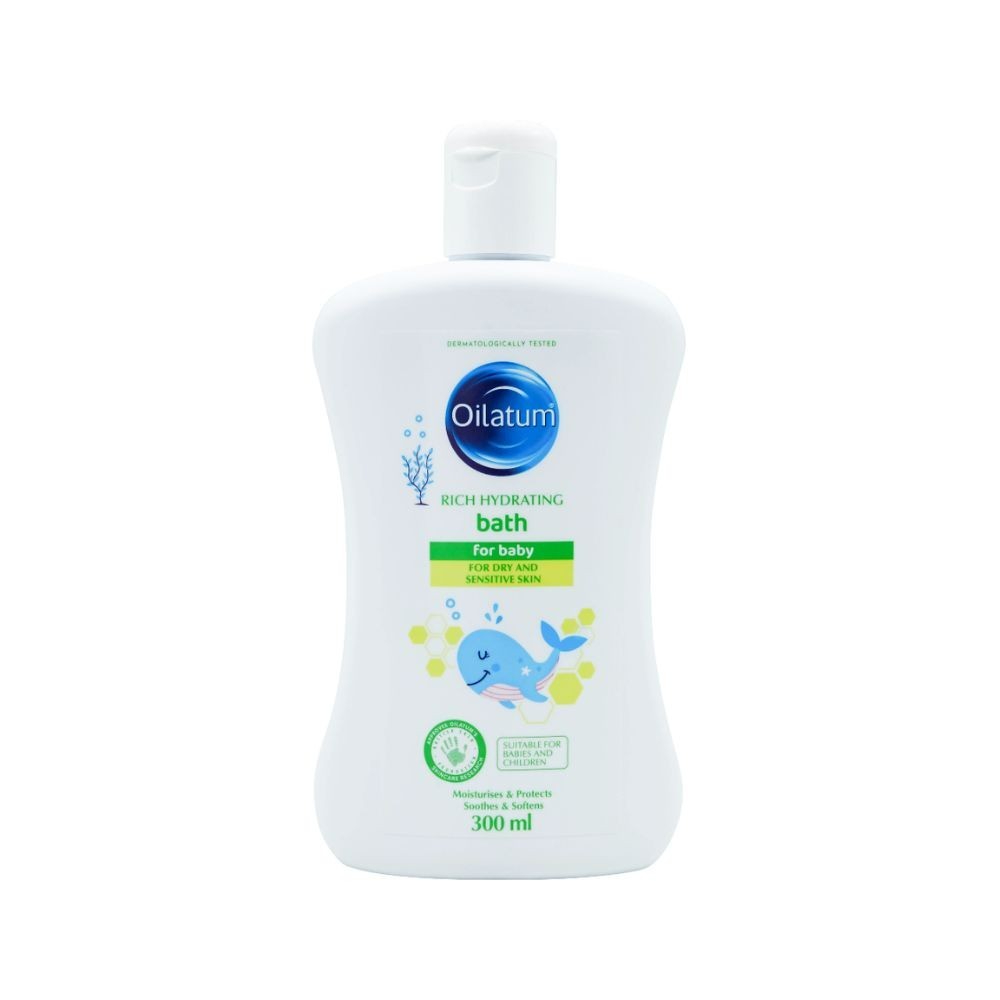 OILATUM Rich Hydrating Bath ผลิตภัณฑ์ผสมน้ำอาบ สูตรอ่อนโยน สำหรับผิวแพ้ง่าย ผิวแห้งมาก (300ml.)