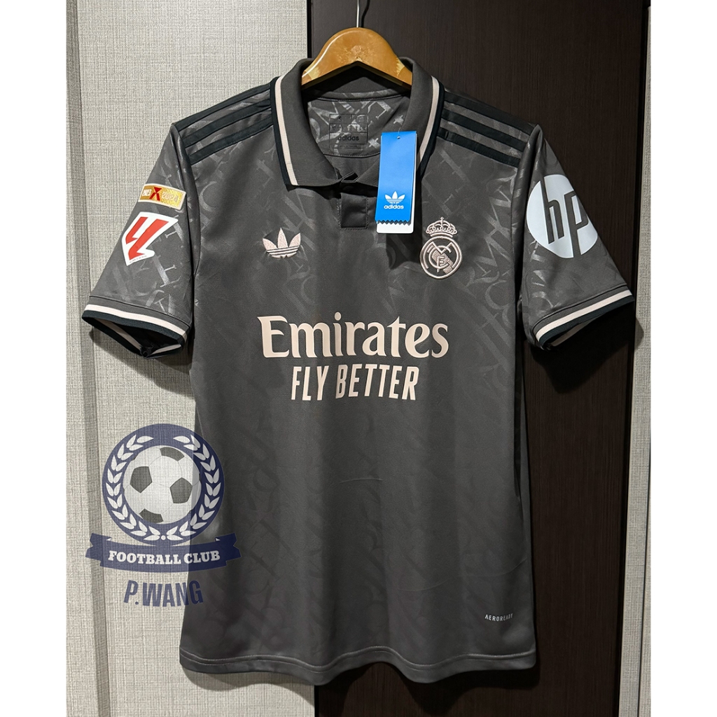 New!! เสื้อฟุตบอลทีม เรอัล มาดริด Third ชุดสาม 3A เกรดแฟนบอล 2024/25 ฟลูออฟชั่นLALIGA พร้อมอาร์มและชื่อเบอร์นักเตะครบ