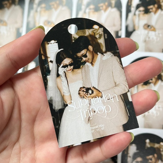 (สั่งมากกว่า 100 ใบ!!)  ป้าย Tag ห้อยสินค้า ห้อยของชำร่วยงานแต่ง งานบวช งานเกษียณราชการ (สำหรับออกแบบใหม่)