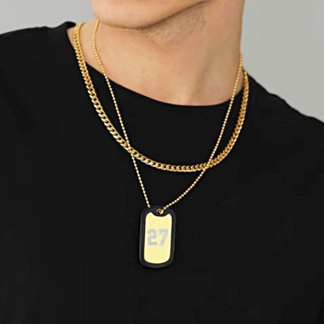 สร้อยคอ ผู้ชายสไตล์กองทัพทหาร โซ่จี้ สร้อยคอ สแตนเลสไทเทเนียมเหล็ก สแตนเลสจี้สร้อยคอสุนัข DOG TAG