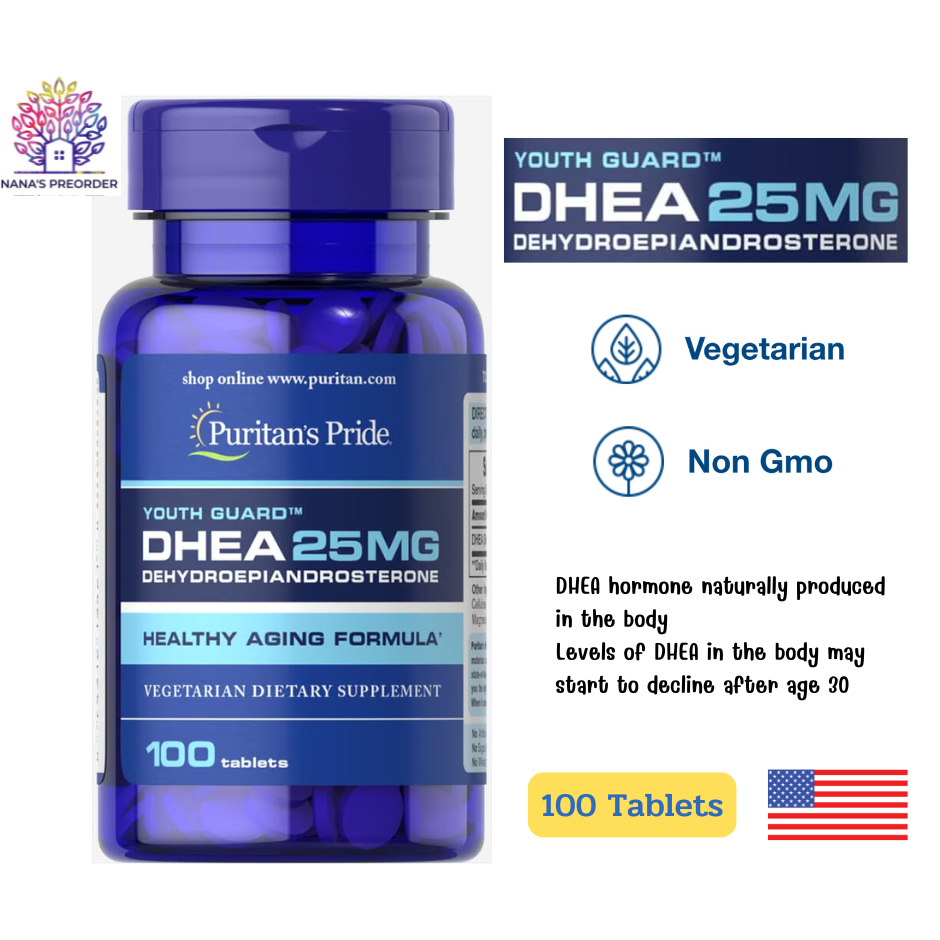 Puritan's Pride DHEA 25 mg ขนาด 100 เม็ด  ของแท้นำเข้าจากอเมริกา 🇺🇸