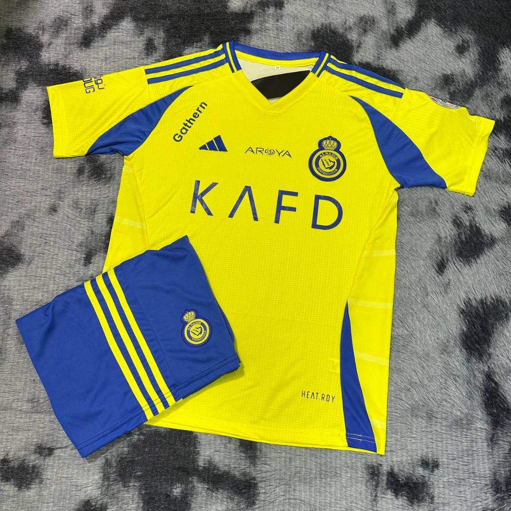 ชุดฟุตบอล ทีมAI Nassr FC Home อินเตอร์ ใหม่ล่าสุดปี 2024/25 ชุดผู้ใหญ่ แขนสั้น เสื้อพร้อมกางเกง