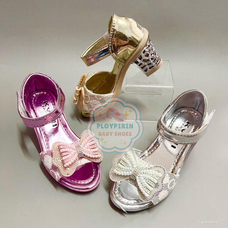 รองเท้าส้นสูงเด็ก สูง 2 นิ้ว ใส่ประกวด ใส่กับชุดไทย เบอร์26-36 #ปน.02