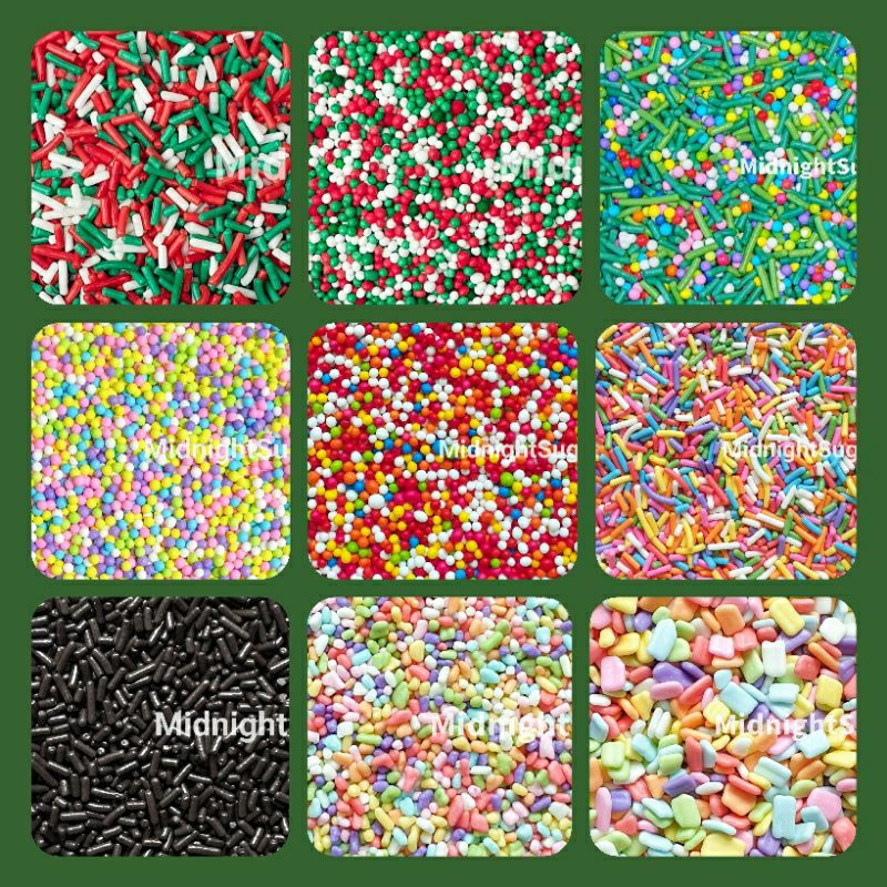 พร้อมส่ง สปริงเคิล ท็อปปิ้ง Sprinkles Topping ไรซ์ ลูกปัด แฟล็ก ฟลิ้นท์ เรนโบว์ 50g/100g