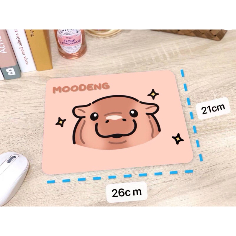 (พร้อมส่งในไทย)แผ่นรองเม้าส์ รองคีย์บอร์ด ลายน้องหมูเด้ง