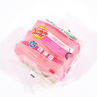 3M แผ่นใยขัดพร้อมฟองน้ำ (สีชมพู) รุ่น ANTI-BAC เหมาะสำหรับภาชนะเคลือบ แพ็ค 2 ฟรี 1 (แถมในแพ็ค)